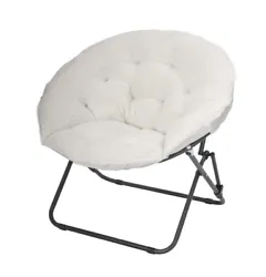 Saucer Chair, White Faux Shearling. Condition is New. Shipped with USPS Priority Mail.
