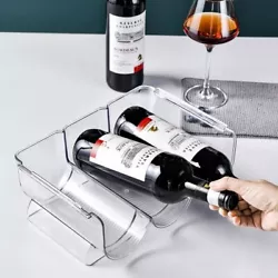 Stackable design that helps maximize space efficiently. Ideal for wine bottles, beer cans and water bottles