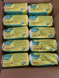 NEW Pampers Swaddlers Newborn Diapers LOT OF 10 (10 Packs Of 20 Count).