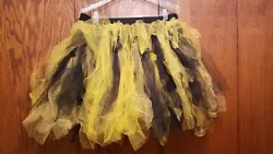 Womens Bee Or Saints Tutu Skirt Black Gold Black Yellow.