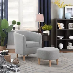 An ottoman is included with this accent chair, allowing you to kick your feet up and relax. Relax in comfort with the...