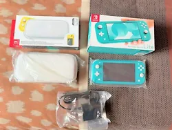 Housse de protection zippée couleur blanc pour Nintendo Switch Lite (film de protection déjà posé sur la console).