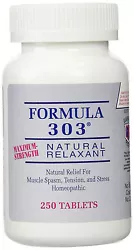 Formula 303 has been used by millions seeking natural relief for muscle spasms, tension, and stress. Dee Cee...