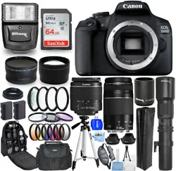 Canon EOS 2000D EF-S 18-55mm IS II Kit. ULTIMAXX 500mm PRESET Lens. Canon EF 75-300mm f/4-5.6 III Lens. The focal...