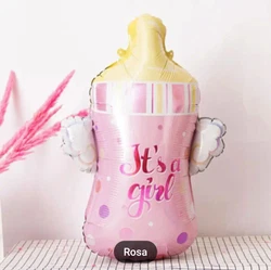Baby Shower, Gender Reveal Party Baby Bottle Foil Decorations Pink.