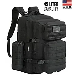 Storage Capability 45L. Molle designed for attaching to other Molle systems, such as combat vest, large bags and so on....