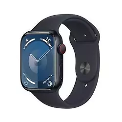 Apple Watch Series 9 GPS + Cellular Aluminium Minuit Bracelet Sport Band S/M 45 mm - Montre connectée 4G LTE -...