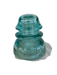 Vintage Whitall Tatum Co. No 1 Made in USA Glass Insulator Aqua 4.5