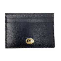 This card case is embellished by a gold- and silver-toned Interlocking G detail. Black soft leather. Color: Black. Four...