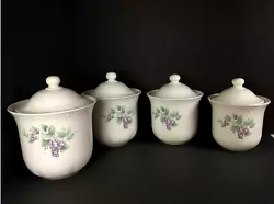 Pfaltzgraff Grapevine Kitchen Canisters. Set With Lids.
