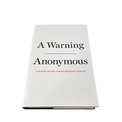 A Warning by Anonymous Book A Senior Trump Administration Official Presidency.