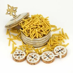 Place a wick into the cork float. Fill the glass half full with water, half full with oil and lit the wick. - Refill...