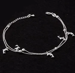 Pretty silver tone chain ankle bracelet.