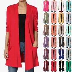 Slouchy side pockets, Stretch jersey knit. This versatile cardigan features convenient making it a must-have addition...