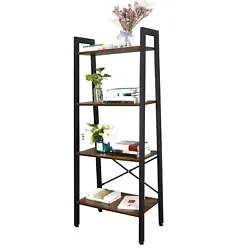 It combines the charm of both classic and contemporary furniture styles. 4-Tier open shelves: Antique ladder shelf...
