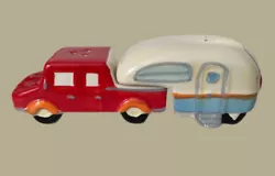 Pickup Truck & RV Trailer Fifth Wheel, Salt & Pepper Shakers Camper Travel Decorative Collectible. Cute pair! In...
