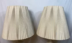 Pair of vintage pleated lamp shades. They are 15