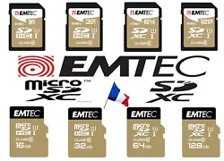MicroSDHC et SDHC EMTEC EliteGold+. Compatible avec les appareils supportant les standards SDHC et SDXC. Optimisez les...