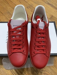 New Gucci Men’s Ace Interlocking G Sneakers Shoes Red Uk10.The red Gucci shoes have StockX been authenticated. Its a...