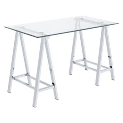 Start a style trend with our Middleton Writing Desk. Clear beveled 8mm tempered glass desktop. 47