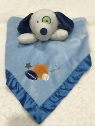 Circo Plush Puppy dog All star Sports Edition embroidery Approx 14” square Blue fabricSecurity Blanket / Baby...