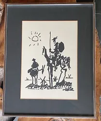 This is a print of Picasso Don Quixote nicely matted and framed in an aluminum frame.  It was originally done in 1955,...