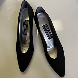 Stuart Weitzman Black Fabric Pumps With Patent Leather Heels 7.5 AA. Please see pictures. They appear to show wear on...