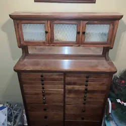 Not sure about the history with this cabinet it was given to me with my grandparents died and she was a dental...