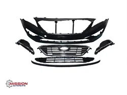 F or 2015 2016 2017 Hyundai Sonata Front Bumper Assembly Complete 6 PCS. Includes Front Bumper, Grill (Upper and...