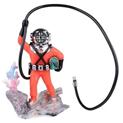 The scuba diver needs to be connected with the air pump(not included) to produce bubble under water. The treasure diver...