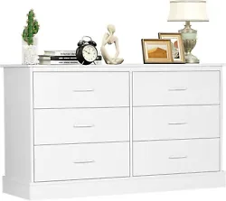 It features six drawers that open smoothly, revealing ample space to tuck away spare linens, shirts, pants, and other...