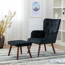 [Well Padded Footrest] Our velvet chair set is equipped with padded footstool and smooth armrests, allowing your whole...