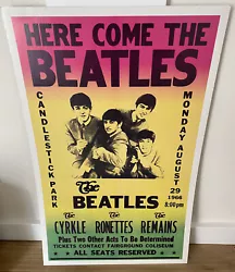 THE BEATLES Concert poster 196622” x 14” Thick cardboard reproduction