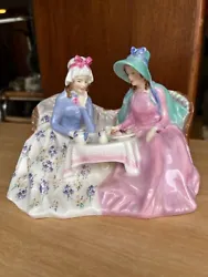 Designed by Mrs. Pleydell Railston, this coveted piece depicts two Victorian ladies enjoying a spot o tea while seated...