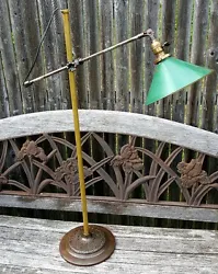 Turn of the Century O C White Single Knuckle Lamp with Original GE switch. Needs Rewiring, Inoperable. Iron/Brass Pole...