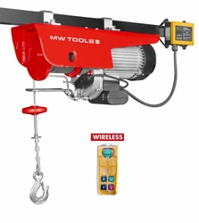 Avec télécommande sans fil. Palan électrique à câble dune capacité de 999 kg, 230 V, type. Vitesse du câble pour...