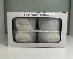 Porcelain Ramekin Set of 4 WhiteNew but open boxNo cracks No scratches