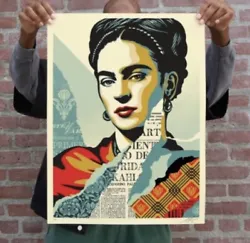 Obey Giant Shepard Fairey The Woman Who Defeated Pain Frida Kahlo Print /550 ✅. Order confirmed ✅