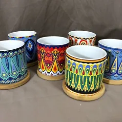 This is a set of 6 Mandala style planters in unused condition. They are small, and designed for succulent, cactus type...