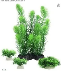 Set of 4 green aquarium plants, makes your aquarium full of vitality and more beautiful, great for fish tanks and...