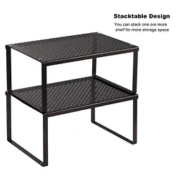 ⌛【Design】 The shelf organizer include two size shelves can be stackable or aligned to each other. ⌛【Stackable...
