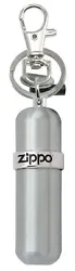 Item 121503. Zippo Polished Aluminum Fuel Canister, with Key Chain. Reusable personal-sized aluminum canister holds...