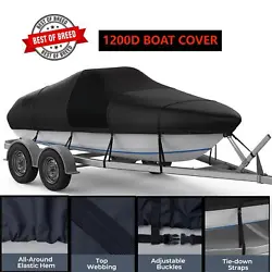 DURABLE THICKENED FABRIC: Thickened 3 layers protection: our bass boat cover is made of 1200D polyester in the middle...