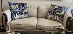 Deep Navy Blue Cheetah Print Velvet Cushion Covers 24X24 Painted by French Artist, Ina de Saint Andéol. Artist...