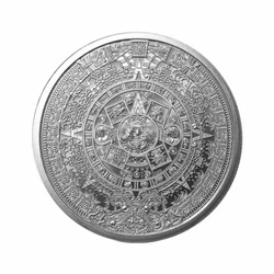 The obverse of the round depicts the left-facing profile of the final Aztec Emperor, Cuauhtemoc. The reverse of the...
