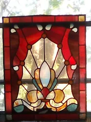 antique stained glass window. 1899-1900s cakwe from England 