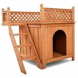 ● Designed for Your Smaller Pets: The deluxe construction with side ladder, raised roof and balcony bed provides a...