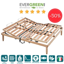 Sommier Double Lit à Lattes en Bois Naturel de hêtre Haute 35 cm Orthopédique et Résistant (Sommier électrique,...