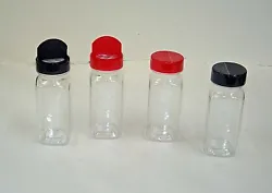 Spice Empty Clear Bottle Jars with. 4 oz SQUARE SPICE BOTTLE JARS. of P.E.T.(polyethylene terephthalate) which is a...