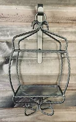 This vintage Home Interiors twisted rope metal wall hanging shelf with glass is a charming addition to any room. The...